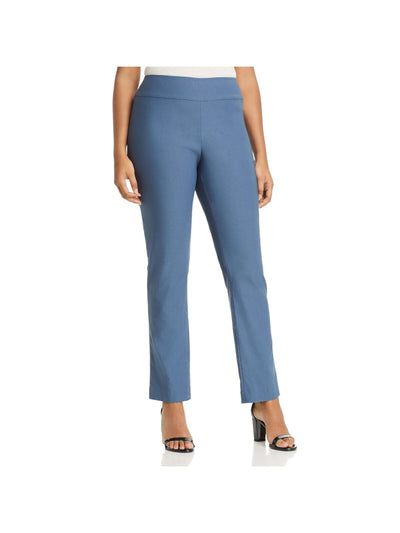 NIC+ZOE Womens Blue Stretch Wear To Work Straight leg Pants Plus 20W