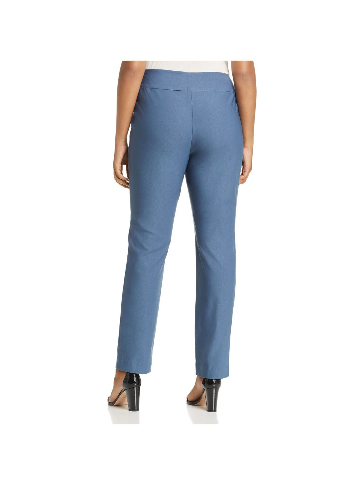 NIC+ZOE Womens Blue Stretch Wear To Work Straight leg Pants Plus 20W