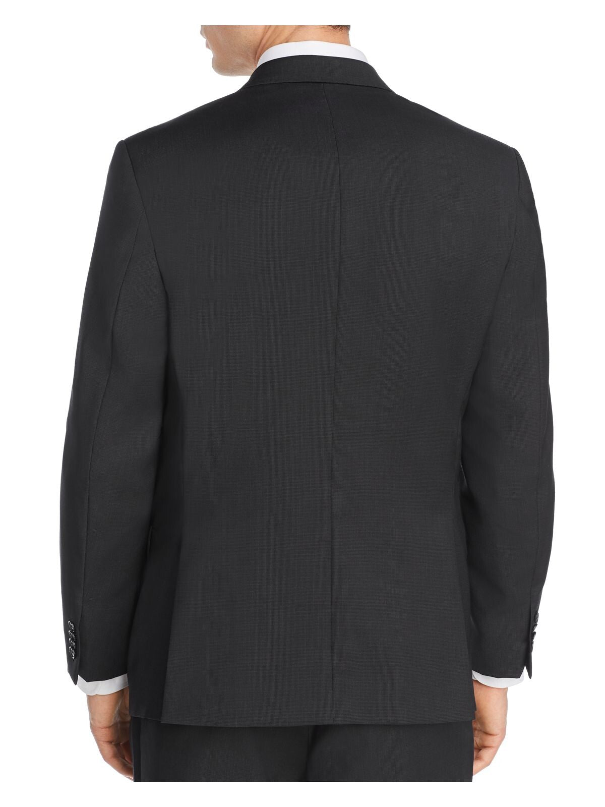 MICHAEL KORS Mens Neat Black Single Breasted, Regular Fit Wool Blend Blazer 40R