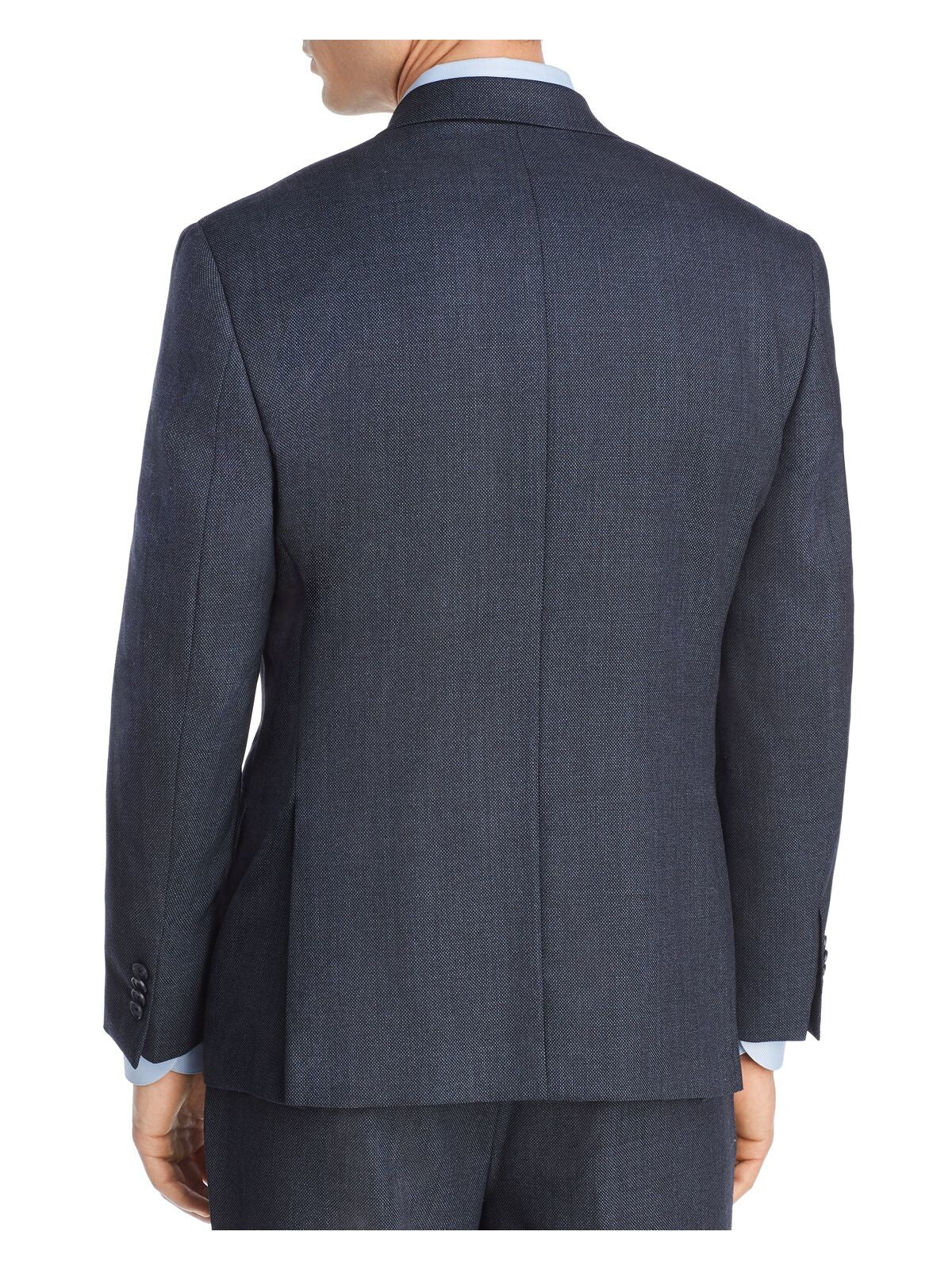 MICHAEL KORS Mens Melange Birdseye Navy Single Breasted, Classic Fit Blazer 40L