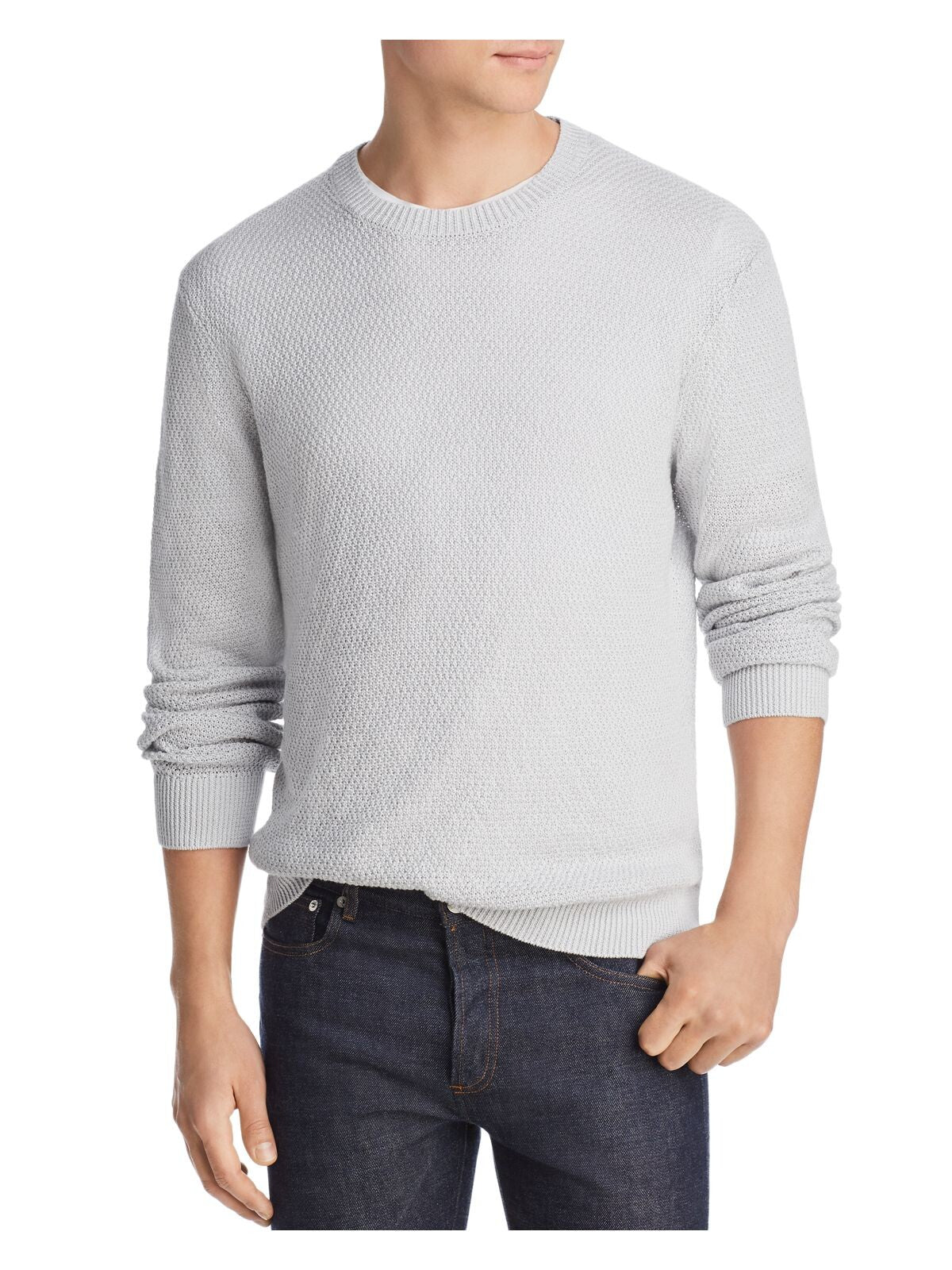 THE MENS STORE Mens Gray Crew Neck Pullover Sweater M