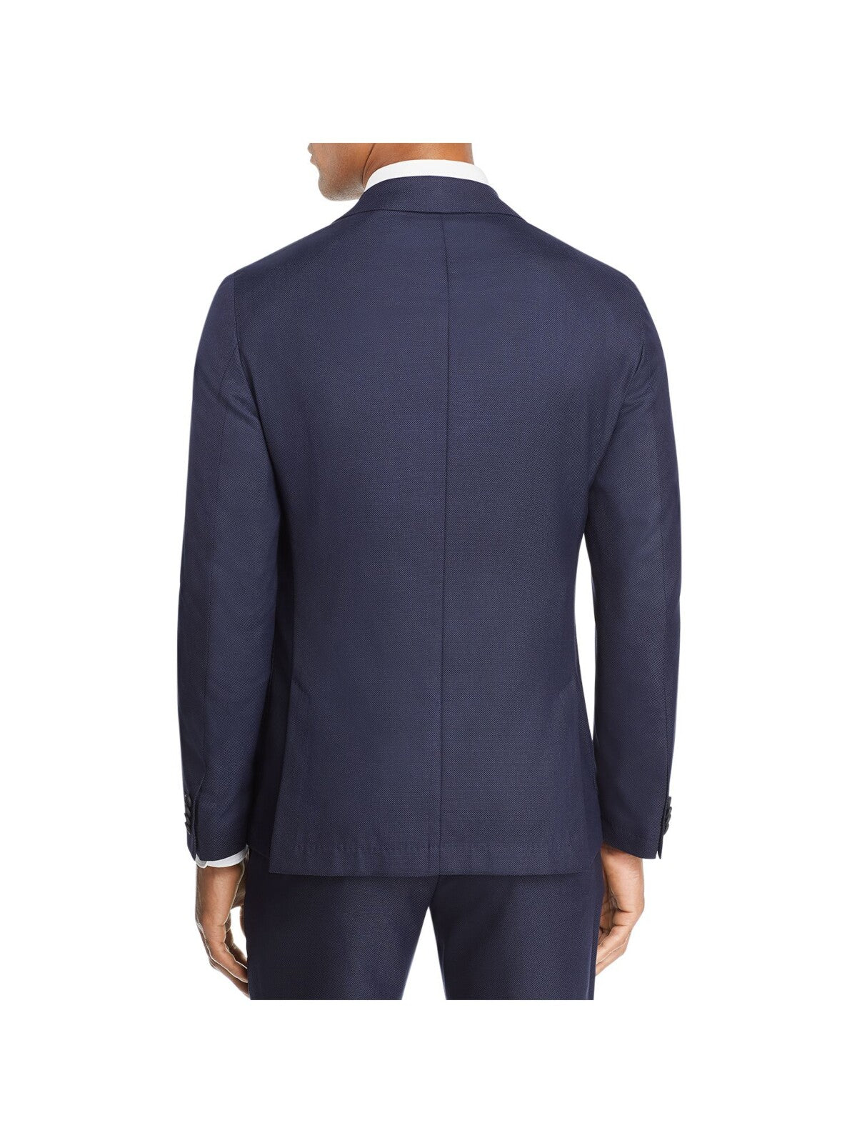 BOSS Mens Hooper Navy Single Breasted, Patterned Slim Fit Blazer 40 Short