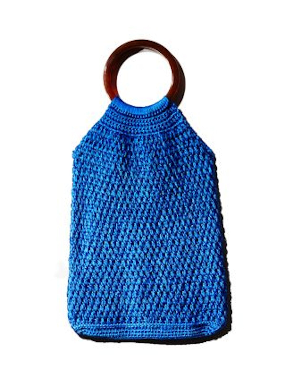 Binge Women's Blue Crochet Crochet Double Flat Strap Handbag Purse