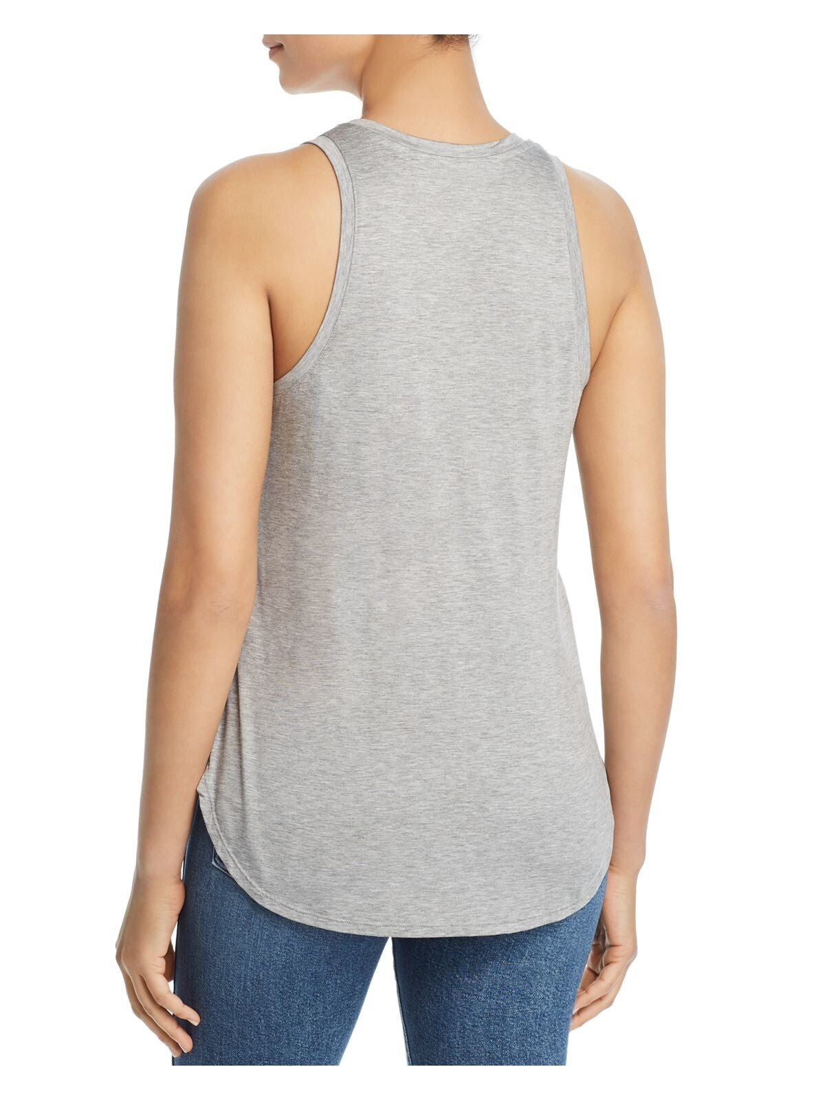 THREE DOTS Womens Gray Heather Sleeveless Scoop Neck Tank Top L