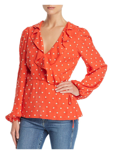 PERSEVERANCE Womens Ruffled V Neck Blouse