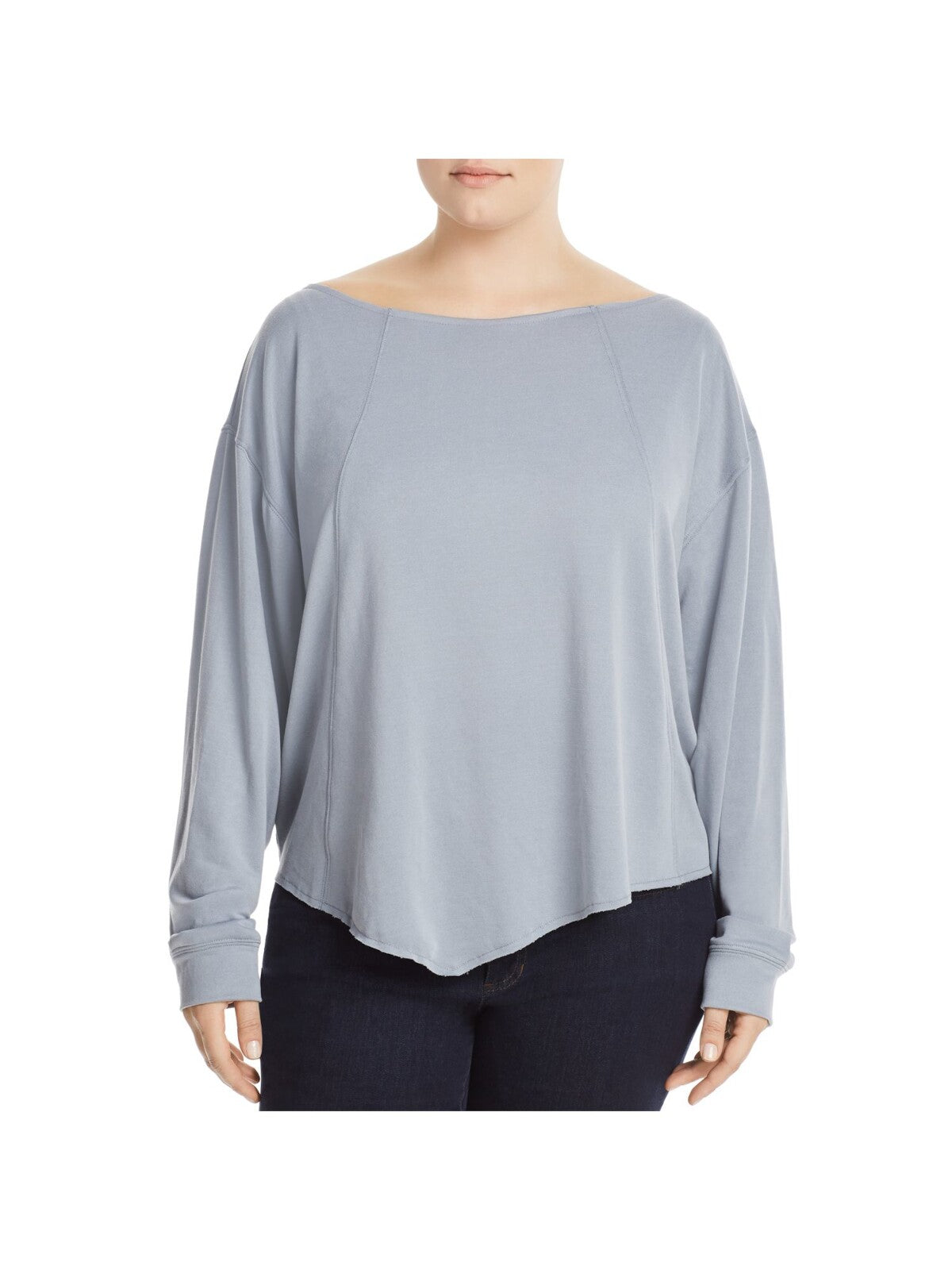 ELAN Womens Stretch Long Sleeve Boat Neck Top