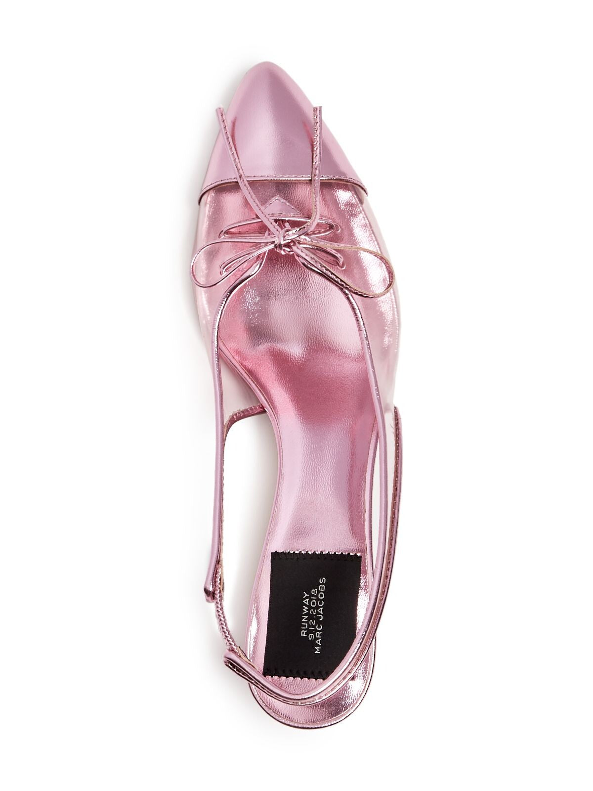 MARC JACOBS Womens Pink Translucent Lace Cap Toe Kitten Heel Slip On Slingback