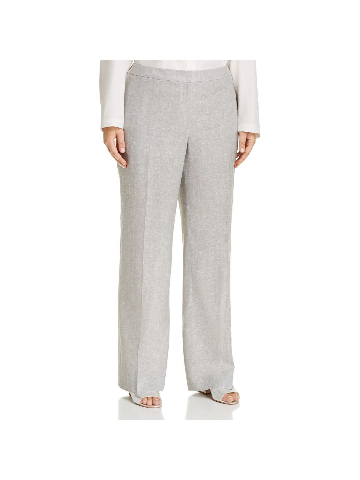 LAFAYETTE 148 NEW YORK Womens Gray Zippered Pocketed Straight leg Pants Plus 16W