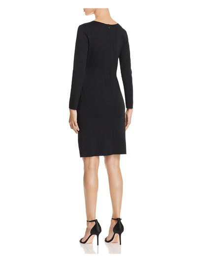 ARMANI Womens Surplice Neckline Above The Knee Cocktail Faux Wrap Dress