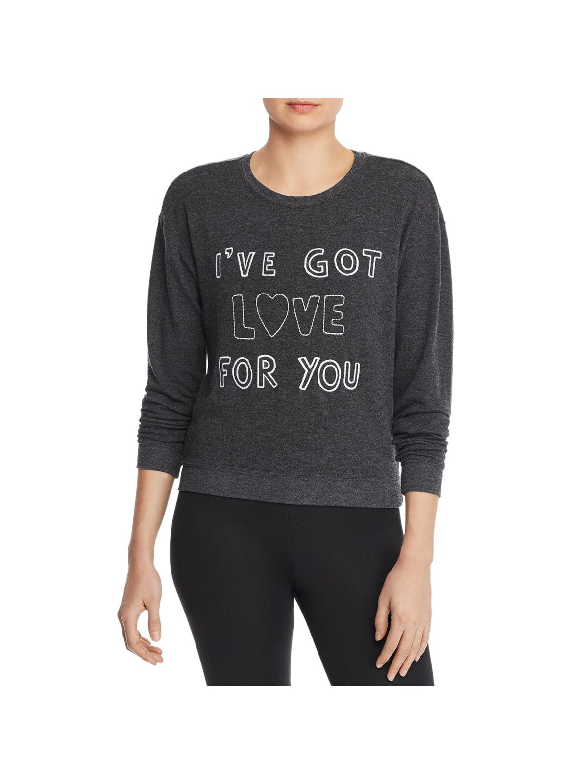 SPIRITUAL GANGSTER Womens Black Embroidered Graphic Sweatshirt XS