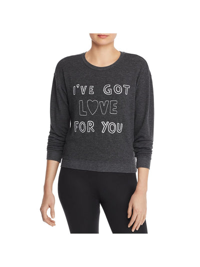 SPIRITUAL GANGSTER Womens Black Embroidered Graphic Sweatshirt XS