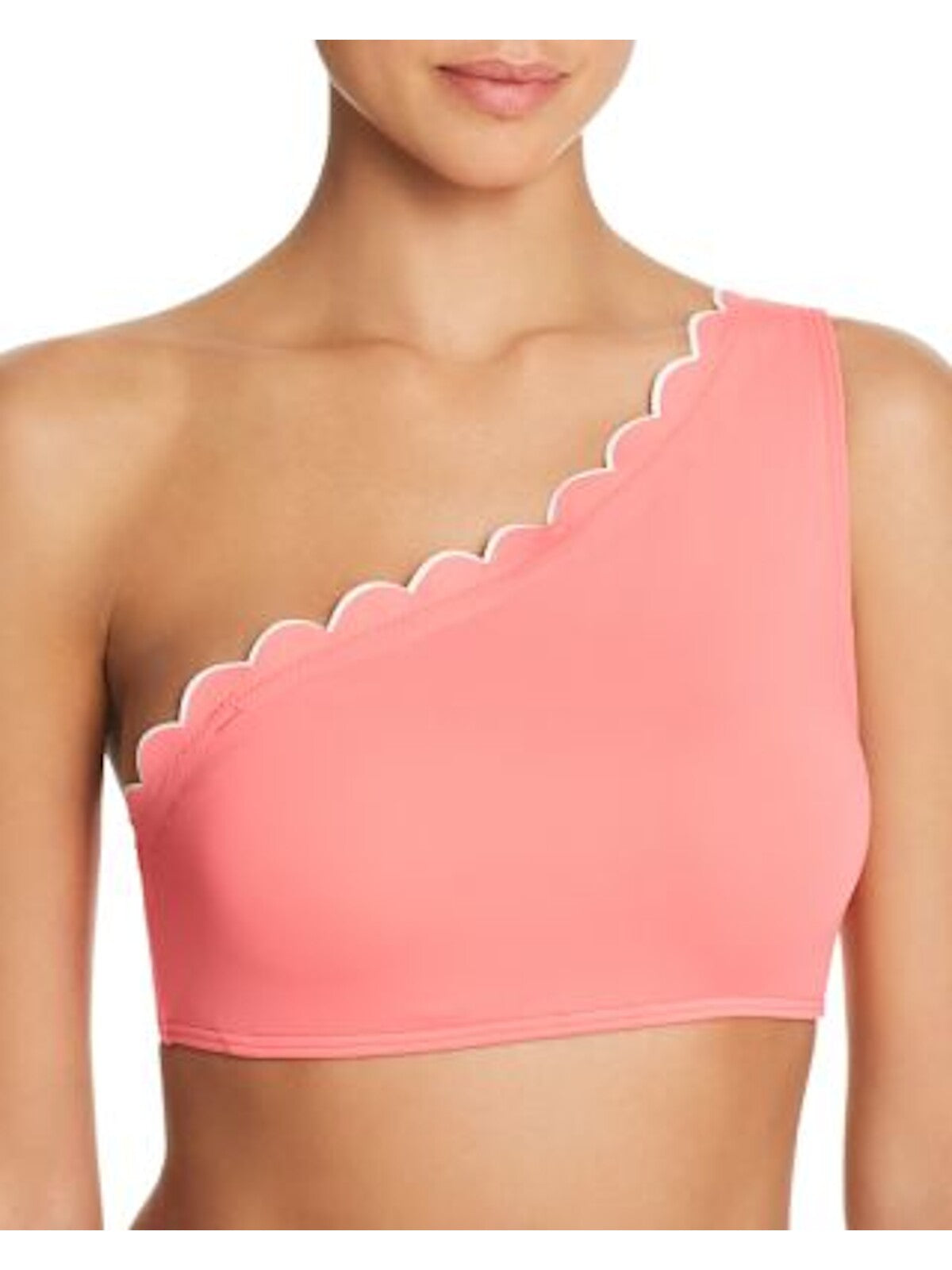 KATE SPADE NEW YORK Women's Pink Scalloped Bikini Top M