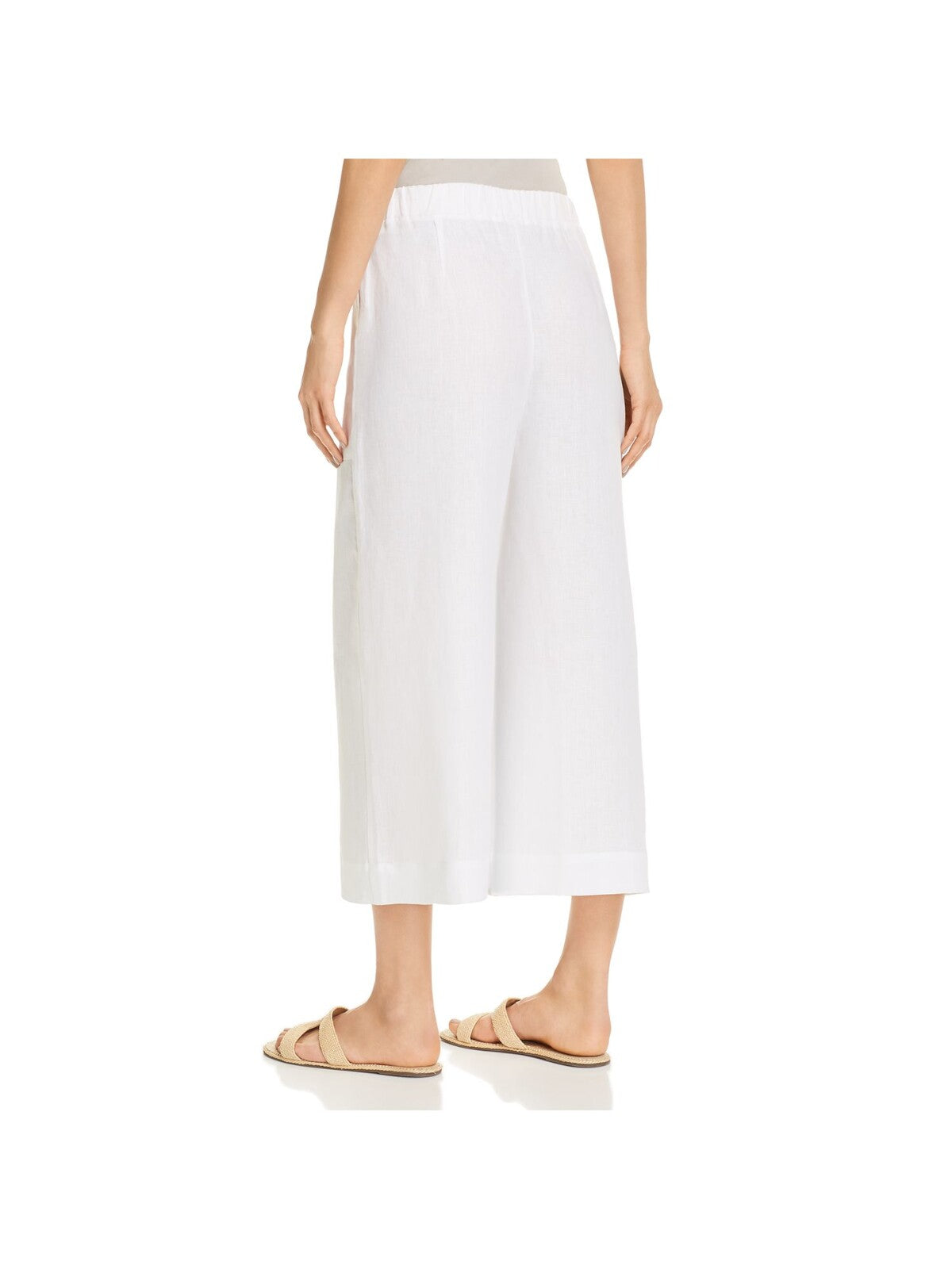 THREE DOTS Womens Stretch Pocketed Darted Cropped Pull On Style Wide Leg Pants