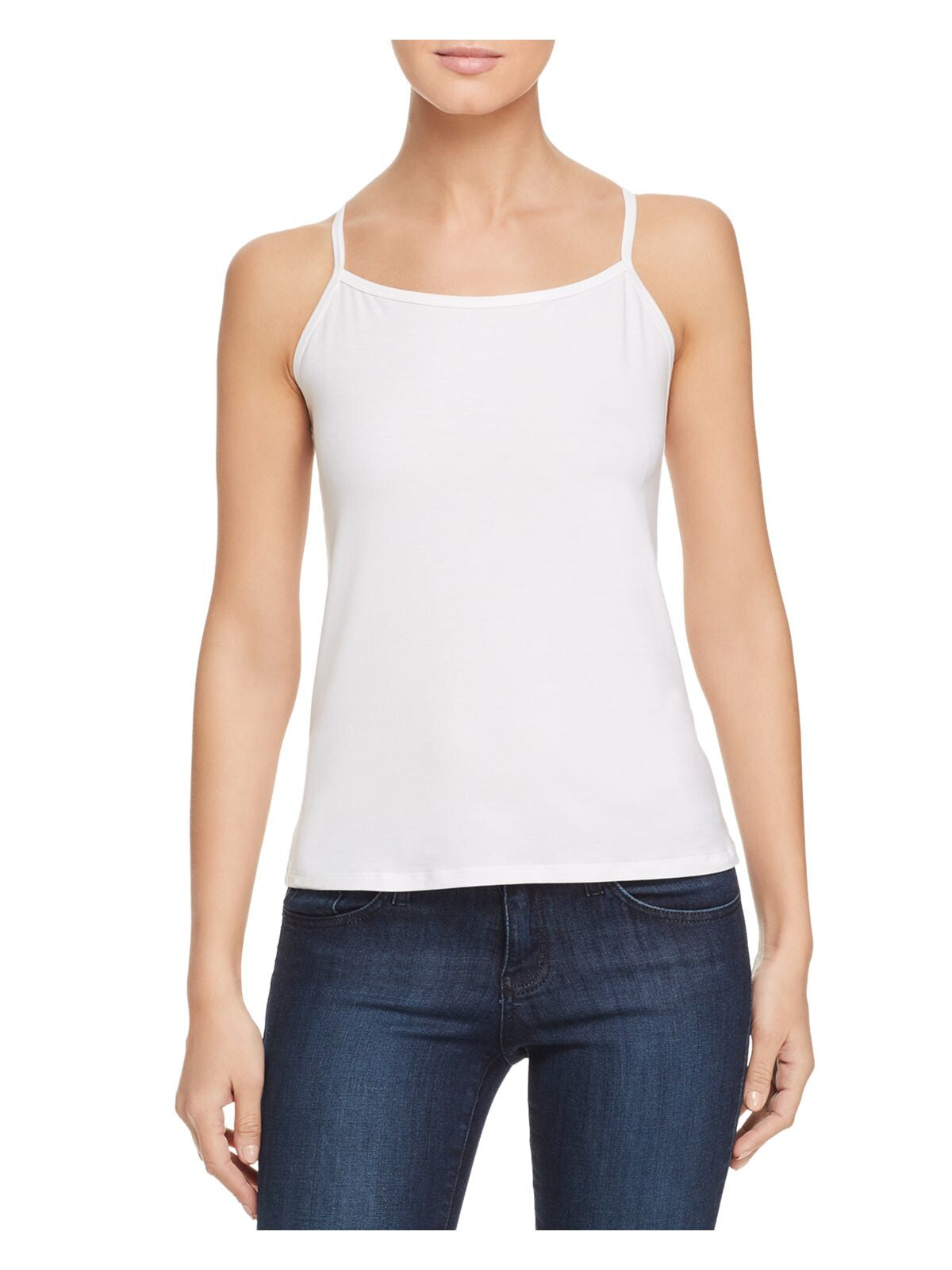 EILEEN FISHER Womens Ivory Stretch Spaghetti Strap Scoop Neck Tank Top XL