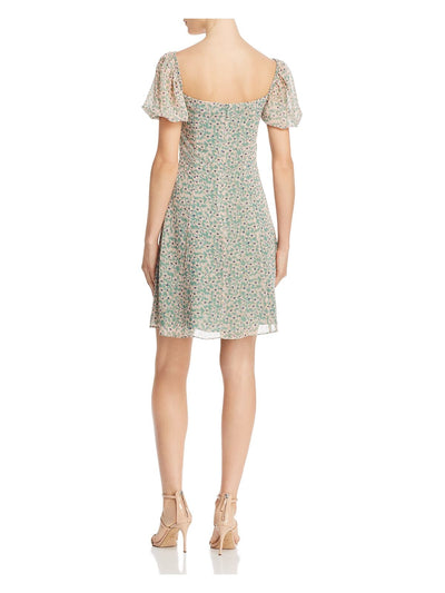 FAME AND PARTNERS Womens Pouf Sweetheart Neckline Short Evening Fit + Flare Dress
