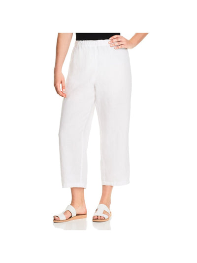 EILEEN FISHER Womens White Wear To Work Straight leg Pants Plus 3X