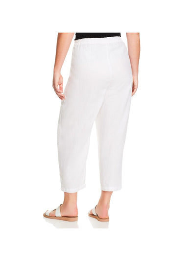 EILEEN FISHER Womens White Wear To Work Straight leg Pants Plus 3X