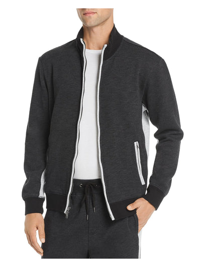 MILLS SUPPLY Mens Black Color Block Track Jacket S