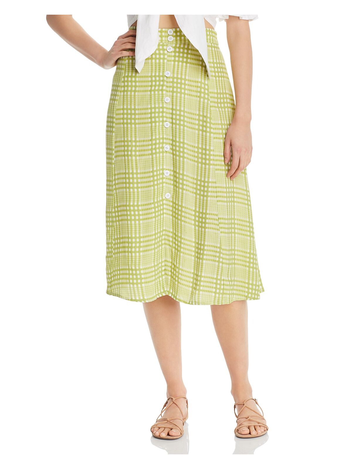 FAITHFULL THE BRAND Womens Slitted Midi A-Line Skirt