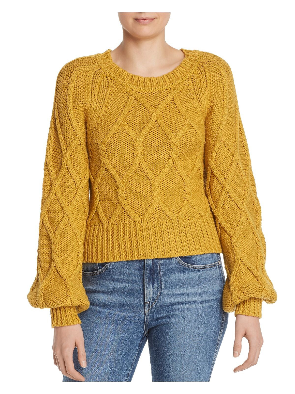 EQUIPMENT FEMME Womens Gold Long Sleeve Jewel Neck Sweater L