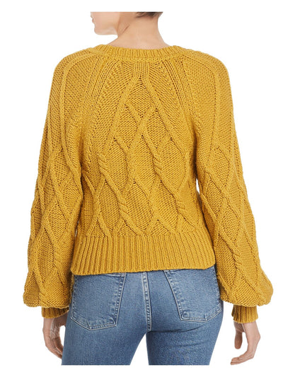 EQUIPMENT FEMME Womens Gold Long Sleeve Jewel Neck Sweater L