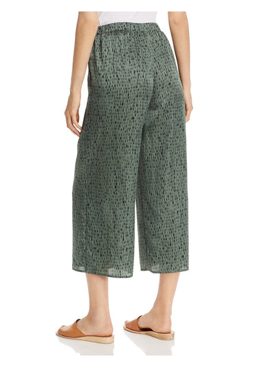 EILEEN FISHER Womens Green Pocketed Printed Wide Leg Pants L