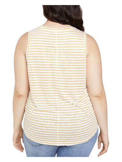 SANCTUARY Womens Stretch Sleeveless Curved Hem Scoop Neck Tank Top