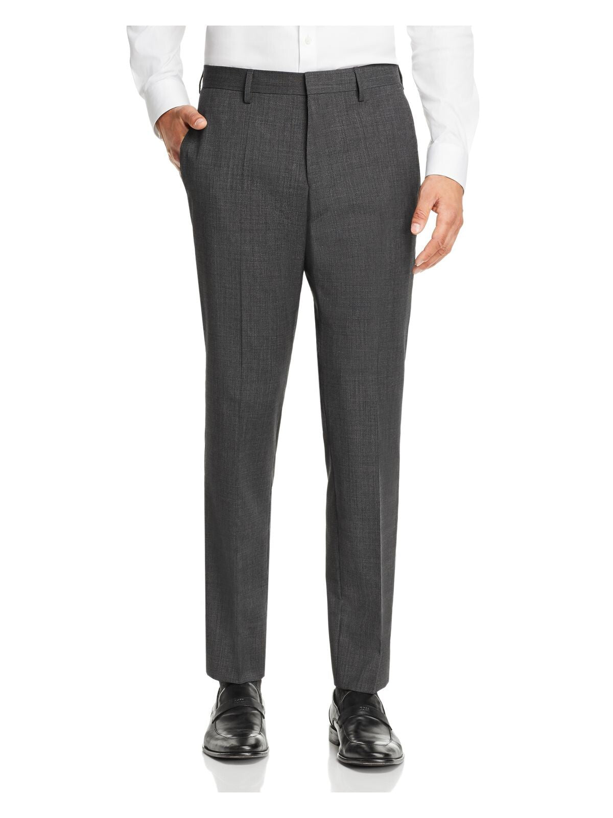 HUGO BOSS Mens Genesis Hugo Black Label Black Tapered, Slim Fit Suit Separate Pants 36R