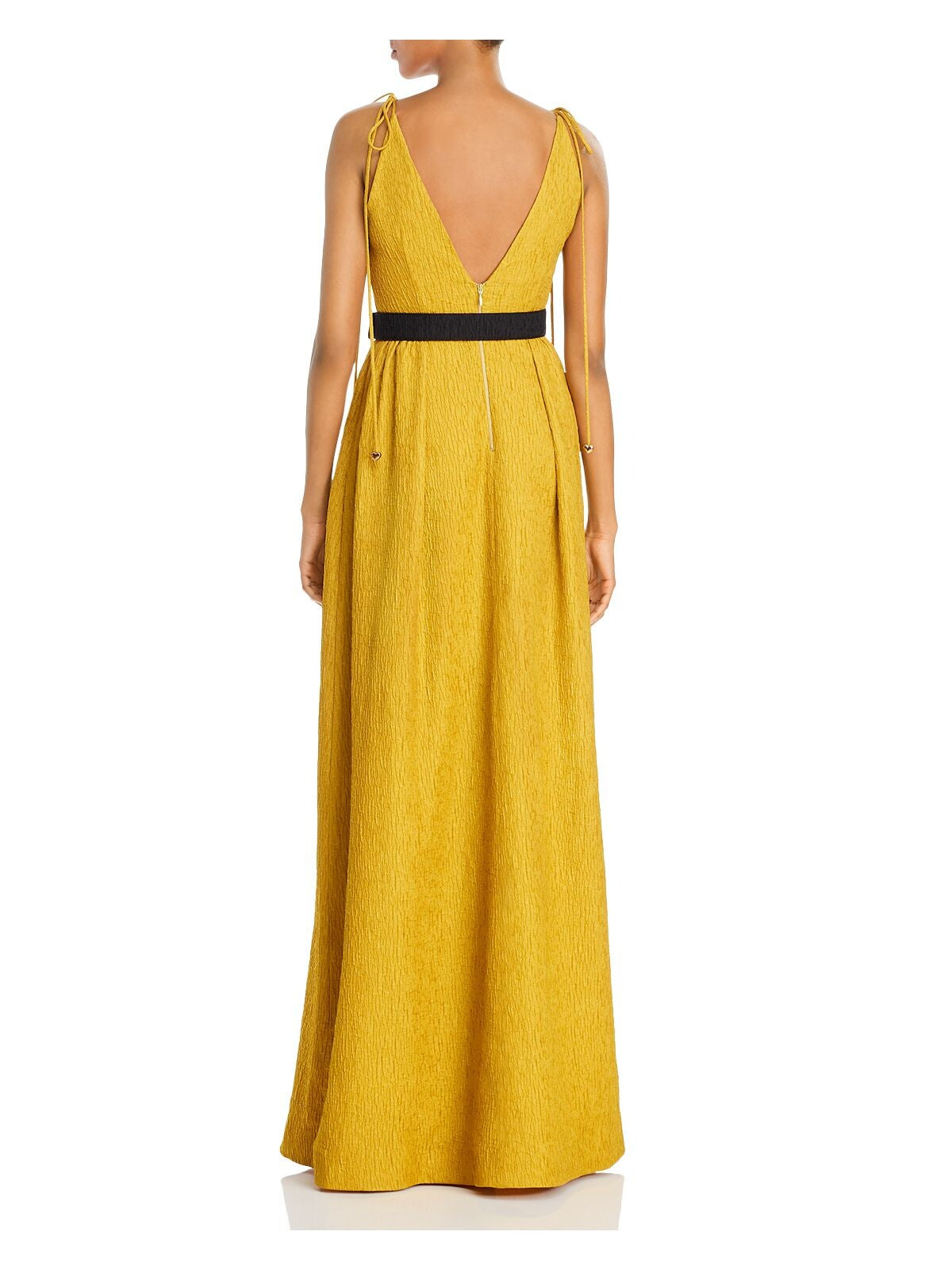 REBECCA VALLANCE Womens Yellow Sleeveless Empire Waist Evening Dress 0