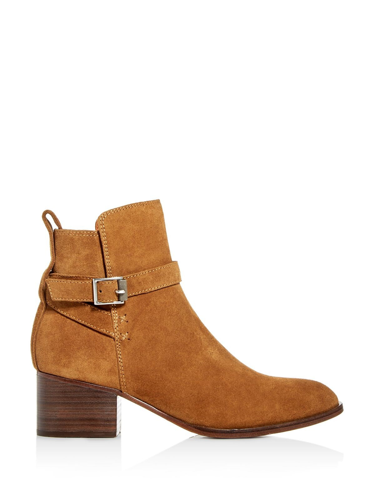 RAG & BONE Womens Brown Pull Tab Comfort Walker Round Toe Block Heel Buckle Leather Booties