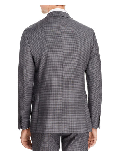 THEORY Mens Chambers Gray Single Breasted, Check Wool Blend Blazer Jacket 40R