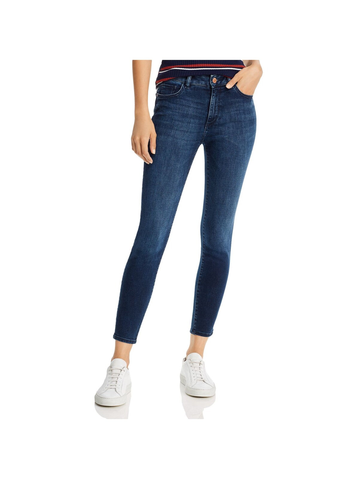 DL1961 Womens Blue Stretch Zippered Cropped Scultping Skinny Jeans 29 Waist