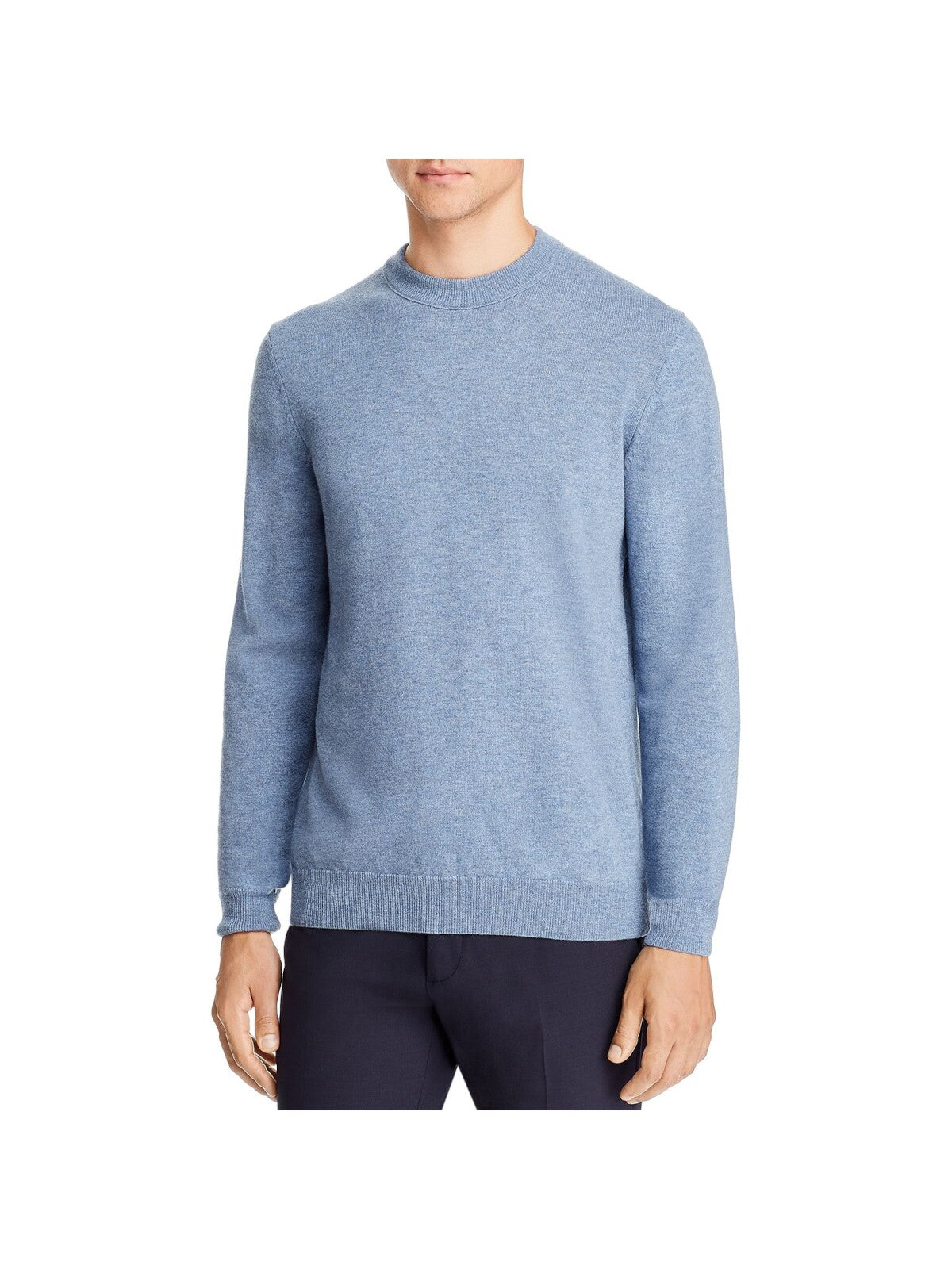 HUGO BOSS Mens Blue Heather Long Sleeve Crew Neck Pullover Sweater XXL