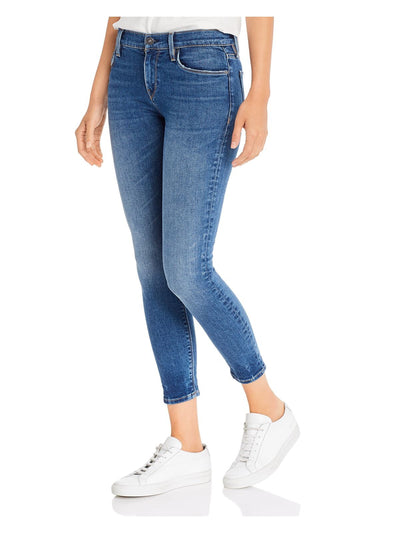 HUDSON Womens Blue Pocketed Zippered Ankle Skinny Jeans 32