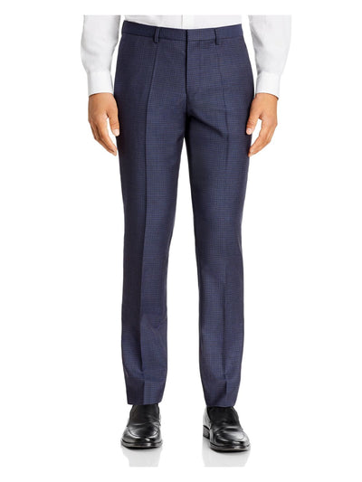 HUGO BOSS Mens Blue Check Pants 38R