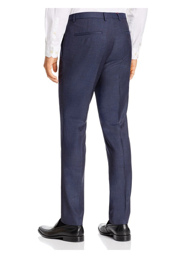 HUGO BOSS Mens Blue Check Pants 36R