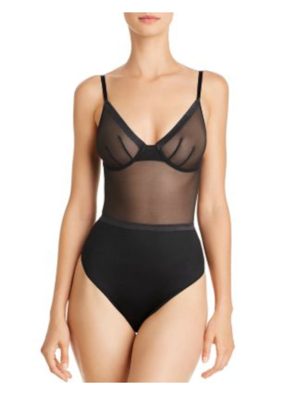 JASON WU Intimates Black Sleeveless Mesh Bodysuit XL