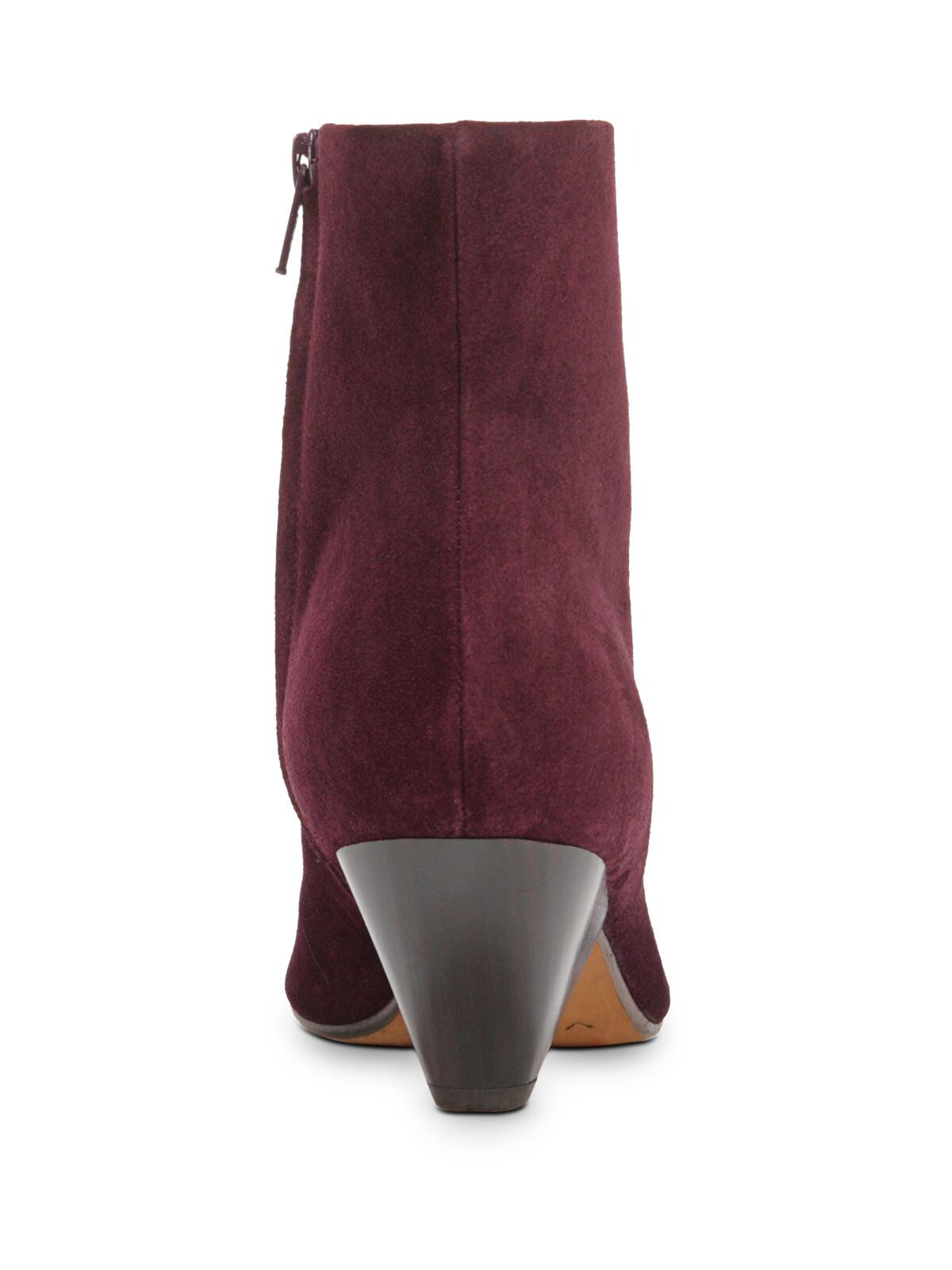 VINCE. Womens Burgundy Comfort Alder Almond Toe Cone Heel Zip-Up Leather Booties 7 M