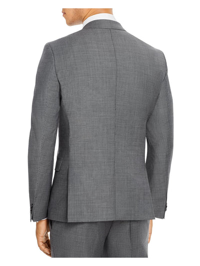 HUGO BOSS Mens Gray Single Breasted, Stretch, Extra Slim Fit Suit Separate Blazer Jacket 36R