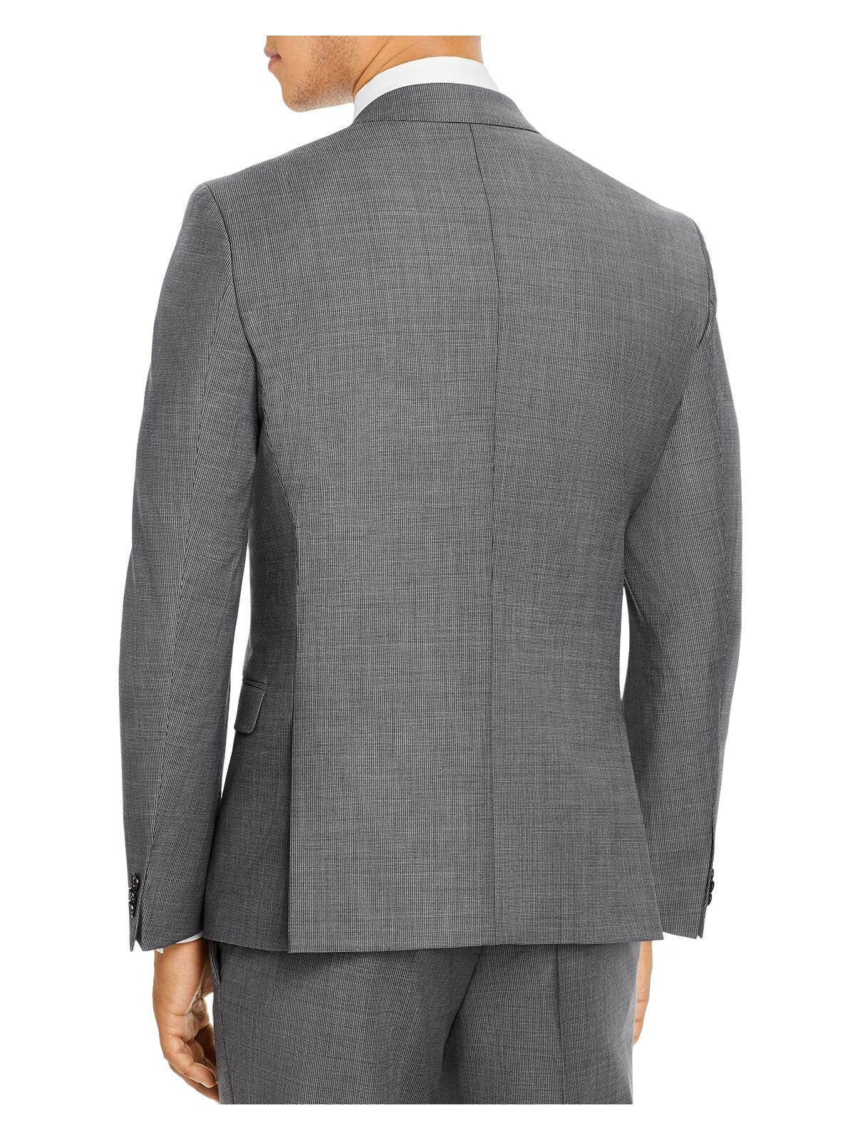 HUGO BOSS Mens Gray Single Breasted, Stretch, Extra Slim Fit Suit Separate Blazer Jacket 44R