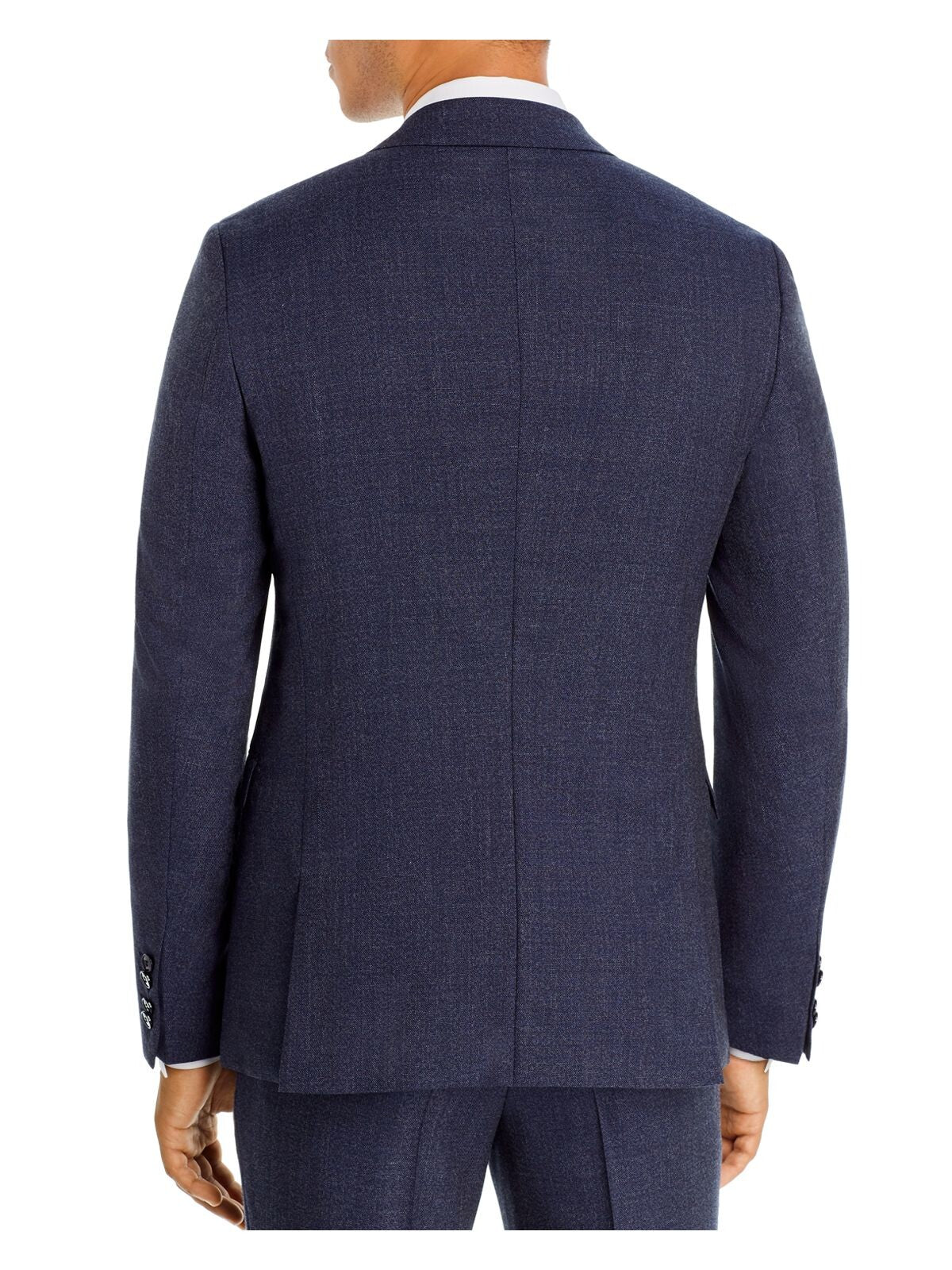 HUGO BOSS Mens Astian Melange Navy Single Breasted, Slim Fit Wool Blend Suit Separate Blazer Jacket 42L