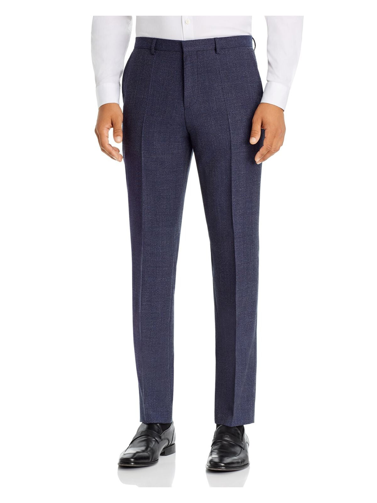 HUGO BOSS Mens Blue Stretch, Tapered, Extra Slim Fit Pants 34R