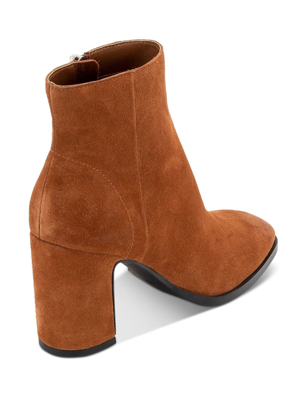 DOLCE VITA Womens Brown Cushioned Fiola Square Toe Block Heel Zip-Up Leather Booties 8.5