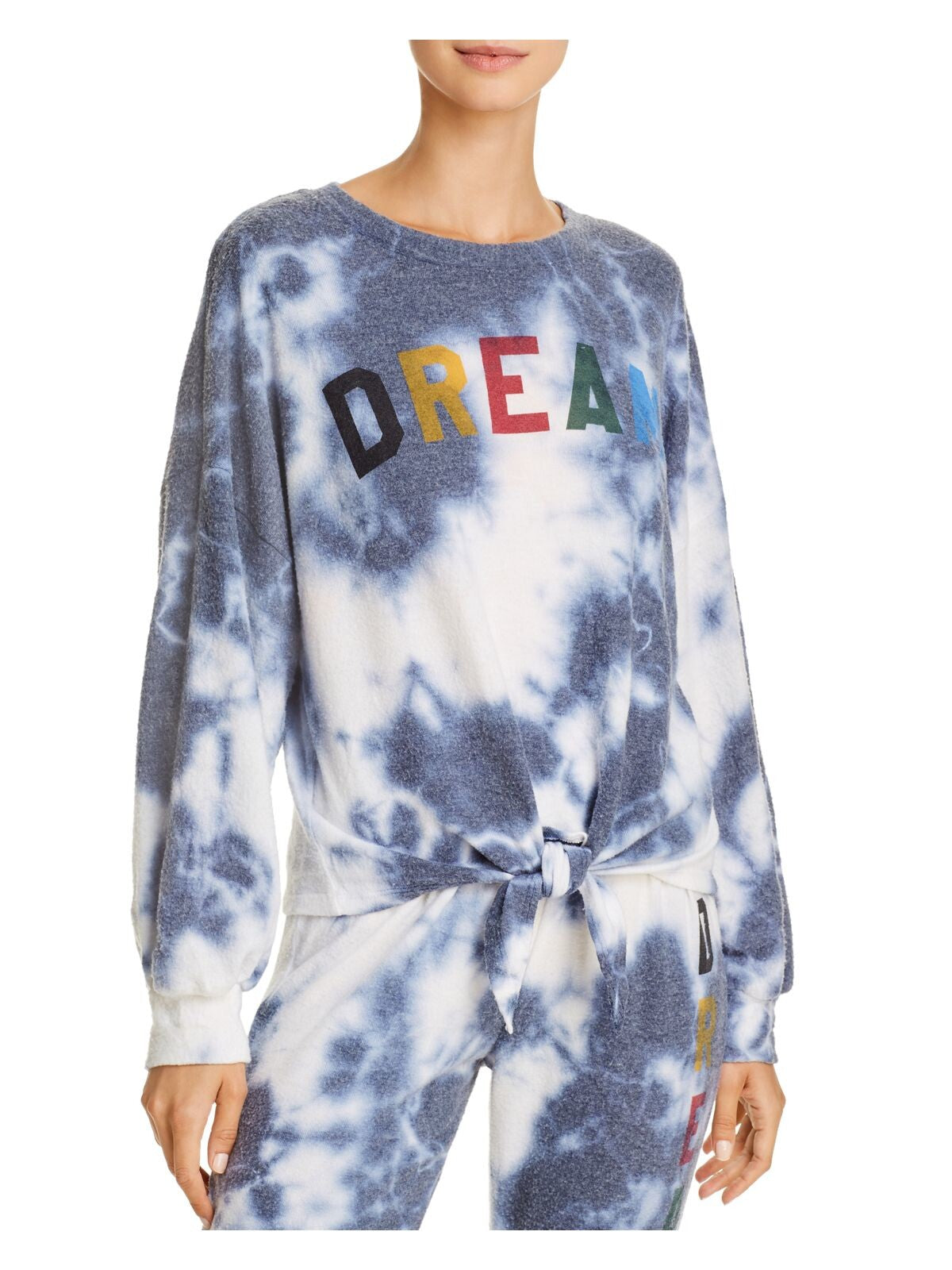 HAVANA Womens White Tie Dye Intimates Sweatshirt Size: L