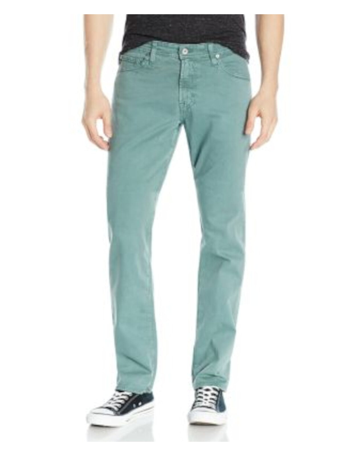 AG Mens Green Straight Leg, Stretch, Slim Fit Cotton Blend Pants 30 X 34