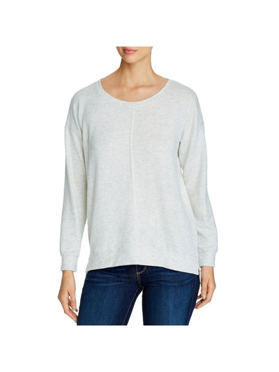 CUPIO BLUSH Womens Gray Stretch Heather Long Sleeve Jewel Neck Sweater S