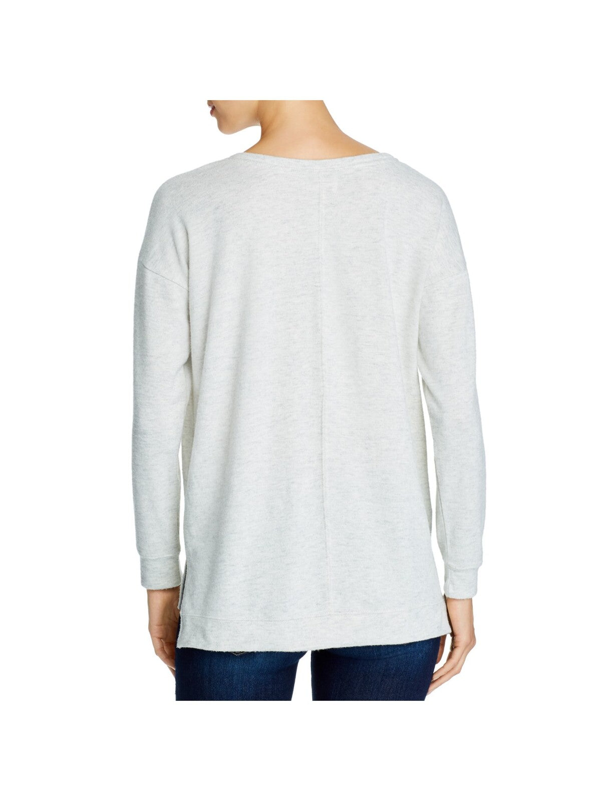 CUPIO BLUSH Womens Gray Stretch Heather Long Sleeve Jewel Neck Sweater S