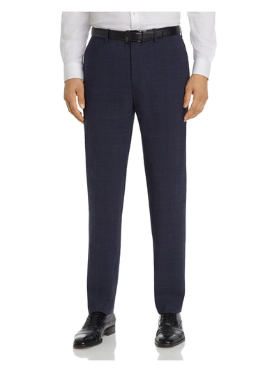 THEORY Mens Blue Straight Leg, Slim Fit Wool Blend Pants 34