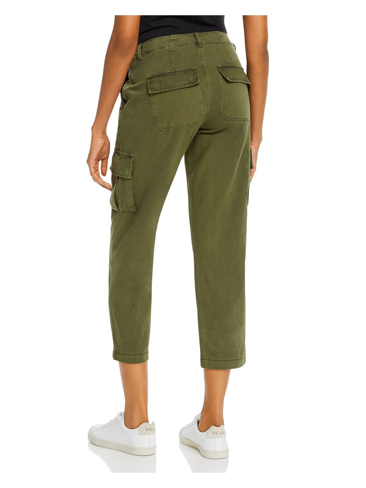 BLANK NYC Womens Green Pocketed Zippered Cropped Cargo Pants Size: 24