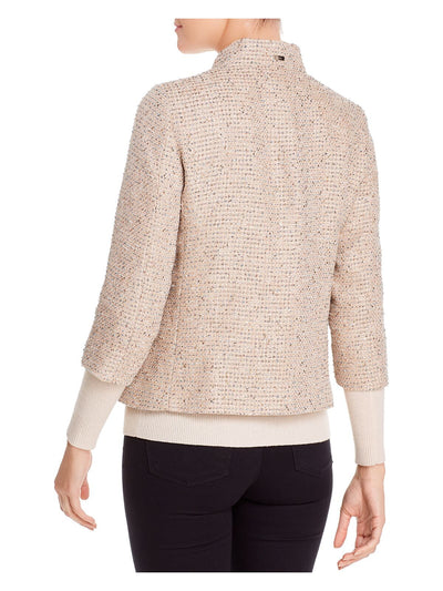 HERNO Womens Beige Short Length Tweed Blazer Jacket Size: 42